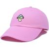 imageDALIX Mushroom Embroidered Glow in The Dark Hat Dad Hat Cotton Baseball CapLight Pink