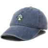 imageDALIX Mushroom Embroidered Glow in The Dark Hat Dad Hat Cotton Baseball CapWashed Navy Blue