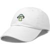 imageDALIX Mushroom Embroidered Glow in The Dark Hat Dad Hat Cotton Baseball CapWhite