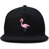 imageDALIX Flamingo Snapback Flat Bill Baseball Hat Embroidered Cap MensBlack