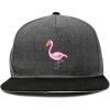 imageDALIX Flamingo Snapback Flat Bill Baseball Hat Embroidered Cap MensBlack Dark Gray