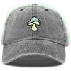 imageDALIX Mushroom Embroidered Glow in The Dark Hat Dad Hat Cotton Baseball CapWashed Black