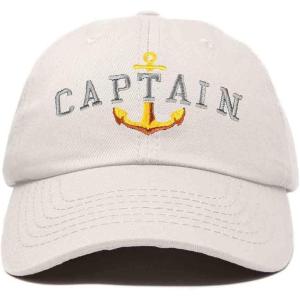 imageDALIX Captain Embroidered Dad Cap Cotton Baseball Hat MenBeige