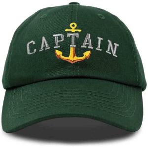 imageDALIX Captain Embroidered Dad Cap Cotton Baseball Hat MenDark Green