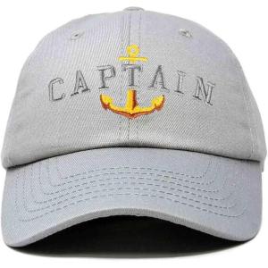 imageDALIX Captain Embroidered Dad Cap Cotton Baseball Hat MenGray