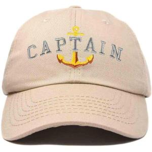 imageDALIX Captain Embroidered Dad Cap Cotton Baseball Hat MenKhaki