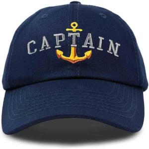 imageDALIX Captain Embroidered Dad Cap Cotton Baseball Hat MenNavy Blue