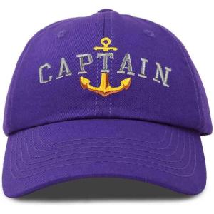 imageDALIX Captain Embroidered Dad Cap Cotton Baseball Hat MenPurple