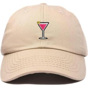 imageDALIX Cosmo Embroidered Cap Cotton Cosmopolitan Baseball Cute Cool Dad Hat WomensKhaki