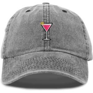 imageDALIX Cosmo Embroidered Cap Cotton Cosmopolitan Baseball Cute Cool Dad Hat WomensWashed Black