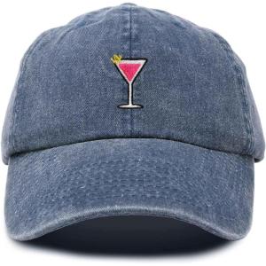imageDALIX Cosmo Embroidered Cap Cotton Cosmopolitan Baseball Cute Cool Dad Hat WomensWashed Navy Blue