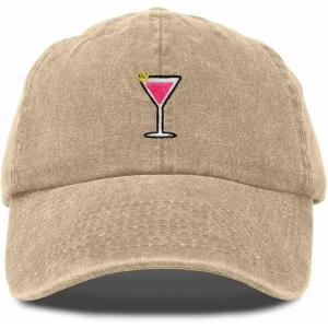 imageDALIX Cosmo Embroidered Cap Cotton Cosmopolitan Baseball Cute Cool Dad Hat WomensWashed Stone White