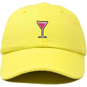imageDALIX Cosmo Embroidered Cap Cotton Cosmopolitan Baseball Cute Cool Dad Hat WomensYellow