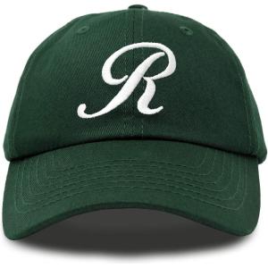 imageDALIX Initial Hat Letter R Womens Baseball Cap Monogram Cursive EmbroiderDark Green