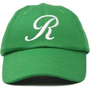imageDALIX Initial Hat Letter R Womens Baseball Cap Monogram Cursive EmbroiderKelly Green