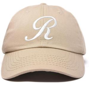imageDALIX Initial Hat Letter R Womens Baseball Cap Monogram Cursive EmbroiderKhaki