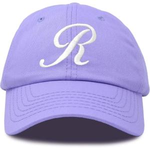 imageDALIX Initial Hat Letter R Womens Baseball Cap Monogram Cursive EmbroiderLavender
