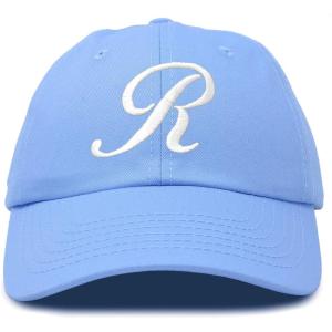 imageDALIX Initial Hat Letter R Womens Baseball Cap Monogram Cursive EmbroiderLight Blue