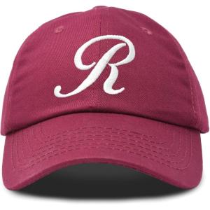 imageDALIX Initial Hat Letter R Womens Baseball Cap Monogram Cursive EmbroiderMaroon