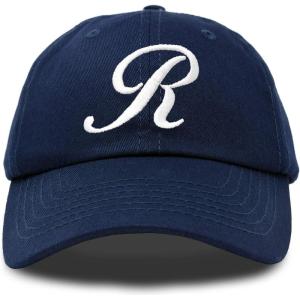 imageDALIX Initial Hat Letter R Womens Baseball Cap Monogram Cursive EmbroiderNavy Blue