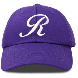 imageDALIX Initial Hat Letter R Womens Baseball Cap Monogram Cursive EmbroiderPurple