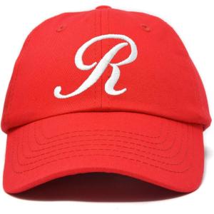 imageDALIX Initial Hat Letter R Womens Baseball Cap Monogram Cursive EmbroiderRed