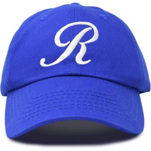 imageDALIX Initial Hat Letter R Womens Baseball Cap Monogram Cursive EmbroiderRoyal Blue