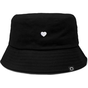 imageDALIX Lil Heart Embroidered Cotton Summer Outdoor Bucket Hat WomensBlack