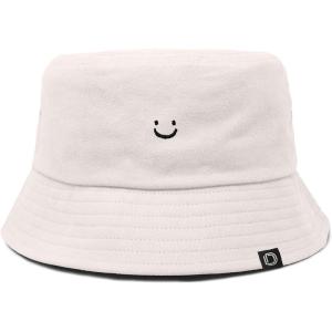 imageDALIX Lil Smile Cotton Bucket Hat Lightweight Outdoor Travel Beach Everyday WomensParchment White