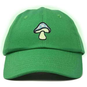 imageDALIX Mushroom Embroidered Glow in The Dark Hat Dad Hat Cotton Baseball CapKelly Green