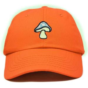 imageDALIX Mushroom Embroidered Glow in The Dark Hat Dad Hat Cotton Baseball CapOrange
