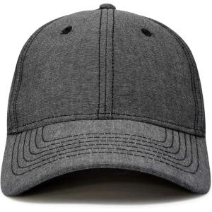 imageDALIX Premium Baseball Cap Structured Dad Hat Medium Crown ChambrayBlack