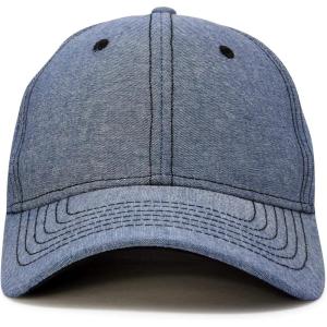 imageDALIX Premium Baseball Cap Structured Dad Hat Medium Crown ChambrayNavy Blue