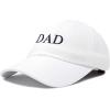 imageDALIX Embroidered Mom and Dad Hat Washed Cotton Baseball CapDad  White