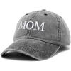 imageDALIX Embroidered Mom and Dad Hat Washed Cotton Baseball CapMom  Washed Black