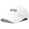 imageDALIX Embroidered Mom and Dad Hat Washed Cotton Baseball CapMom  White