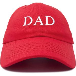 imageDALIX Embroidered Mom and Dad Hat Washed Cotton Baseball CapDad  Red