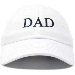 imageDALIX Embroidered Mom and Dad Hat Washed Cotton Baseball CapDad  White