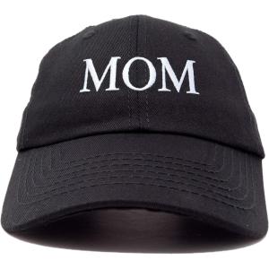 imageDALIX Embroidered Mom and Dad Hat Washed Cotton Baseball CapMom  Black