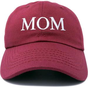 imageDALIX Embroidered Mom and Dad Hat Washed Cotton Baseball CapMom  Maroon