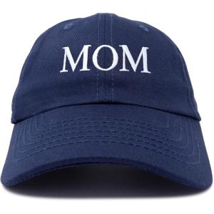 imageDALIX Embroidered Mom and Dad Hat Washed Cotton Baseball CapMom  Navy Blue