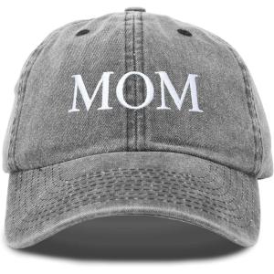 imageDALIX Embroidered Mom and Dad Hat Washed Cotton Baseball CapMom  Washed Black