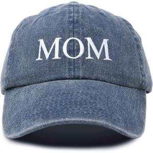 imageDALIX Embroidered Mom and Dad Hat Washed Cotton Baseball CapMom  Washed Navy Blue