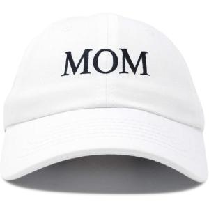 imageDALIX Embroidered Mom and Dad Hat Washed Cotton Baseball CapMom  White