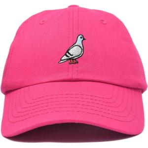 imageDALIX Pigeon Embroidered Cap Cotton Baseball Dad Hat for Men ampamp Women Casual CoolHot Pink