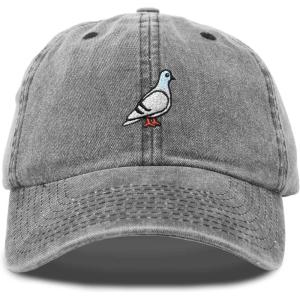 imageDALIX Pigeon Embroidered Cap Cotton Baseball Dad Hat for Men ampamp Women Casual CoolWashed Black