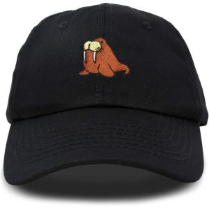 imageDALIX Walrus Embroidery Dad Hat Baseball Cap Mens WomensBlack
