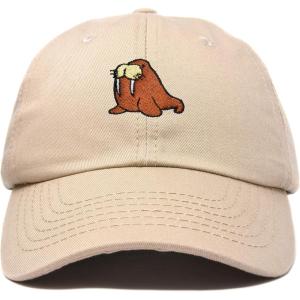 imageDALIX Walrus Embroidery Dad Hat Baseball Cap Mens WomensKhaki