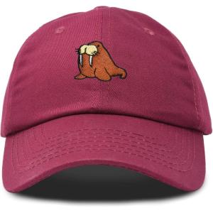 imageDALIX Walrus Embroidery Dad Hat Baseball Cap Mens WomensMaroon