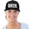 imageDALIX King Queen Hat Set Mens Womens Flat Bill Couples CapBlack